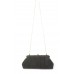 Evening Bag - Braided Straw Like w/ Metal Frame - Black - BG-92069B
